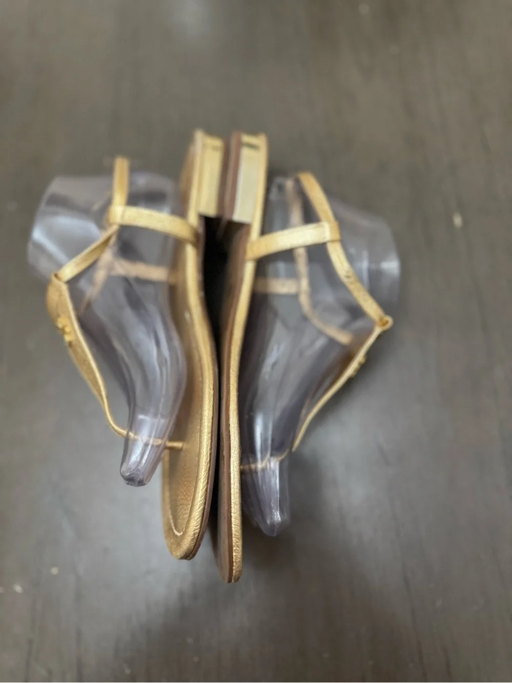 Tory Burch Designer Emmy Metallic Strappy Gold Women's Leather Sandals size W 10